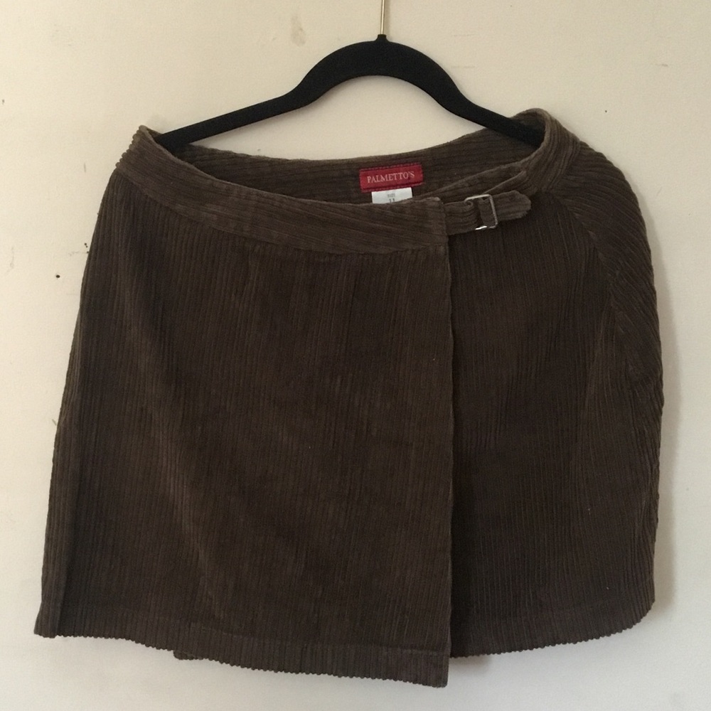 Palmetto's Vintage 90s Chocolate Brown Wide Wale Corduroy Skirt Size 11 Juniors